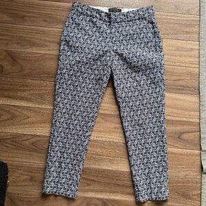 Banana Republic 00P | Avery Ankle Pants | Royal Blue Geometric Print
